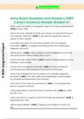 Army Board Questions and Answers &lpar;100&percnt;  Correct Answers&rpar; Already Graded A&plus; 
