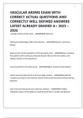 VASCULAR ARDMS EXAM WITH CORRECT ACTUAL QUESTIONS AND CORRECTLY WELL DEFINED ANSWERS LATEST ALREADY GRADED A&plus; 2025 &ndash; 2026