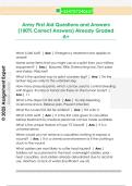Army First Aid Questions and Answers  &lpar;100&percnt; Correct Answers&rpar; Already Graded  A&plus; 