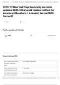 FCTC Written Test Prep  Exam fully solved & updated 2025-2026&lpar;latest version verified for accuracy&rpar; &lpar;Questions &plus; Answers&rpar; Solved 100&percnt; Correct&excl;&excl;