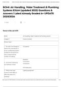 BOMI&colon; Air Handling&comma; Water Treatment & Plumbing Systems EXAM &lpar;updated 2025&rpar; Questions & Answers &vert; Latest Already Graded A&plus; UPDATE 2025&vert;2026