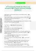 ATI Community Health Questions and  Answers &lpar;100&percnt; Correct Answers&rpar; Already  Graded A&plus; 