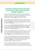 ATI Mental health Assessment Questions  and Answers &lpar;100&percnt; Correct Answers&rpar;  Already Graded A&plus; 