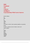 D082 Emotional and Cultural Intelligence Exam Questions With Correct Answers
