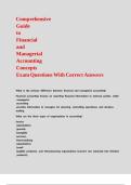 Comprehensive Guide to Financial and Managerial Accounting Concepts Exam Questions With Correct Answers