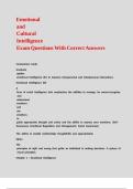 Emotional and Cultural Intelligence Exam Questions With Correct Answers &comma;