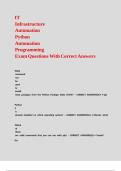 IT Infrastructure Automation Python Automation Programming Exam Questions With Correct Answers