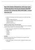 New York Aviation Maintenance Technician Exam &ndash;  Practice Questions And Correct Answers &lpar;Verified  Answers&rpar; Plus Rationales 2025&vert;2026 Q&A &vert; Instant  Download Pdf