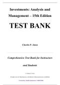 Test Bank &mdash; Investments&colon; Analysis and Management&comma; 15th Edition &mdash; by Charles P&period; Jones and Gerald R&period; Jensen