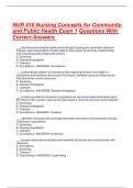 NUR 410 Nursing Concepts for Community and Public Health Exam 1 Questions With Correct Answers 