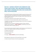 NUR 410 &ndash; NURSING CONCEPTS FOR COMMUNITY AND PUBLIC HEALTH EXAM 1 WITH 500 VERIFIED QUESTIONS AND CORRECT ANSWERS &lpar;2025-2026 STUDY GUIDE&rpar; WITH MOST TESTED QUESTIONS 