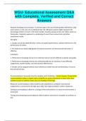 WGU &ndash; Educational Assessment Q&A with Complete&comma; Verified&comma; and Correct Answers &lpar;Western Governors University Study Material&rpar;