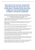NGN NCLEX-PN Actual Exam 2025-2026&colon; Complete Practice Questions and Detailed Answers