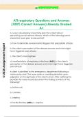 ATI respiratory Questions and Answers  &lpar;100&percnt; Correct Answers&rpar; Already Graded  A&plus; 
