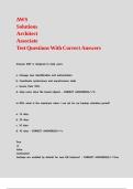 AWS Solutions Architect Associate Test Questions With Correct Answers 