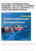 TEST BANK&comma; FOR INTERNATIONAL ECONOMICS 19TH EDITION&comma; BY ROBERT CARBAUGH&comma; 2026 ALL CHAPTERS 1-14&comma; LATEST AND NEWEST EDITION&period;