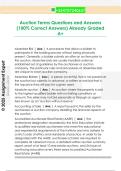 Auction Terms Questions and Answers  &lpar;100&percnt; Correct Answers&rpar; Already Graded  A&plus; 