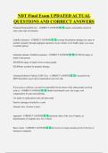 NDT Final Exam UPDATED ACTUAL  QUESTIONS AND CORRECT ANSWERS