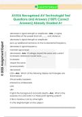 AVIXA Recognized AV Technologist Test  Questions and Answers &lpar;100&percnt; Correct  Answers&rpar; Already Graded A&plus;