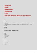 Maryland Home Improvement Salesperson Exam Practice Questions With Correct Answers