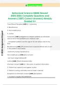 Behavioral Science NBME Newest  2025&sol;2026 Complete Questions and  Answers &lpar;100&percnt; Correct Answers&rpar; Already  Graded A&plus; 