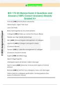 BIO 172 UH Manoa Exam 2 Questions and  Answers &lpar;100&percnt; Correct Answers&rpar; Already  Graded A&plus; 