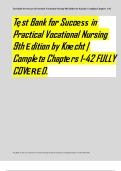 Test Bank for Success in Practical&sol;Vocational Nursing 9th Edition &ndash; Knecht &vert; Chapters 1&ndash;42 Fully Covered &lpar;Complete PDF&rpar;