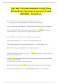 NSG 440&sol; NSG440 Population Health&comma; Final Review Exam Questions & Answers &vert; Latest 2025&sol;2026 &vert; Graded A&plus;&period;