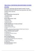 TRAUMA CERTIFIED REGISTERED NURSE &lpar;TCRN&rpar; EXAMINATION REVIEW Real Exam Questions with 100&percnt; Verified correct Answers&vert; &lpar;2025&sol;2026&rpar;