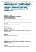 FAC1601 - Financial Accounting and Reporting Exam Prep 2025&ndash;2026 &vert;  Verified Application Questions with Correct Answers & Detailed Rationales &vert; University of South Africa &lpar;UNISA&rpar; &vert; Complete Study Guide for Fall Semester 2025