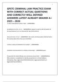 GPSTC CRIMINAL LAW PRACTICE EXAM WITH CORRECT ACTUAL QUESTIONS AND CORRECTLY WELL DEFINED ANSWERS LATEST ALREADY GRADED A&plus; 2025 &ndash; 2026
