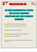 ATI CMS FUNDAMENTALS - STUDY SET ACTUAL 2025&sol;2026 QUESTIONS AND 100&percnt; CORRECT