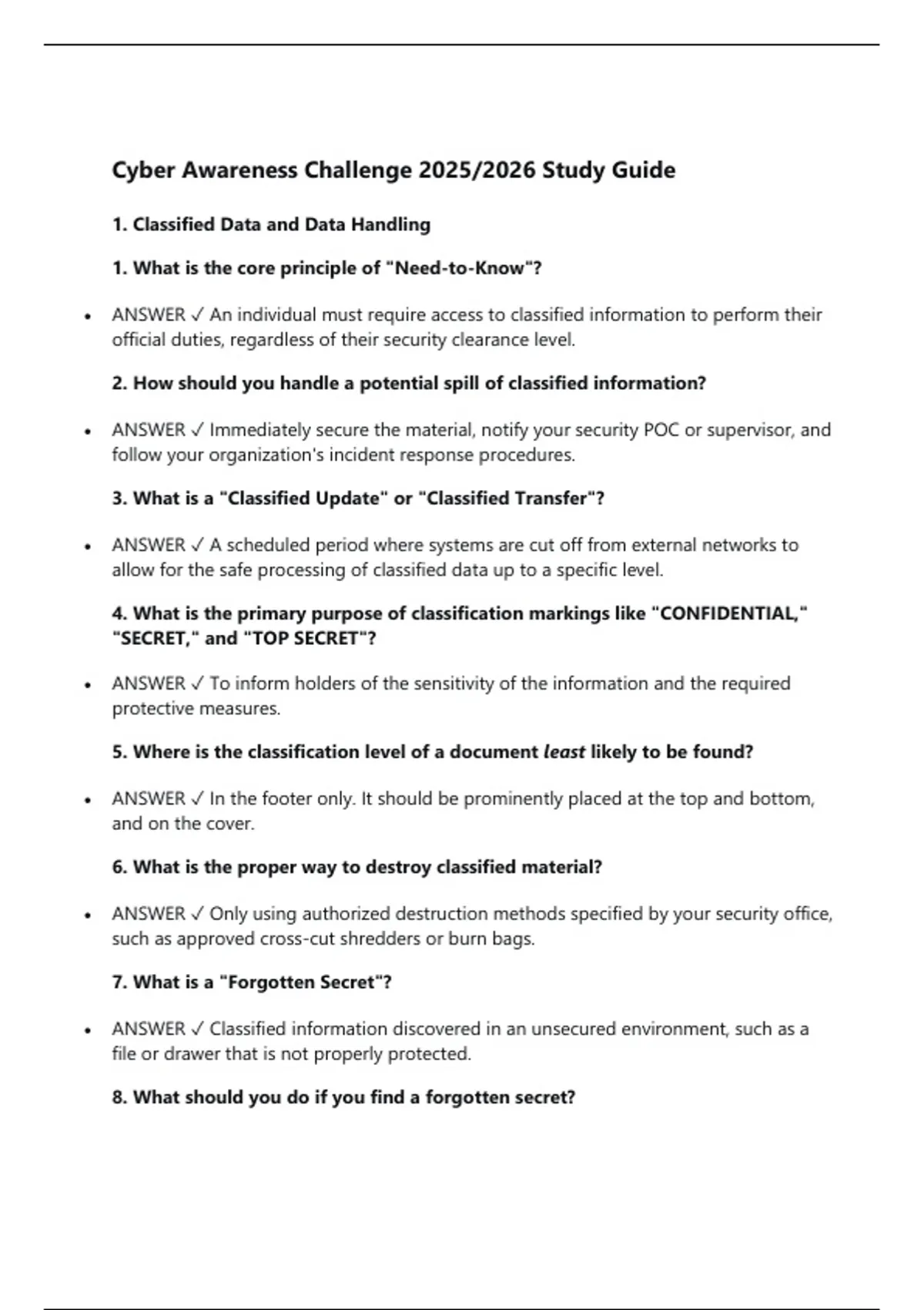 Cyber Awareness Challenge 2025/2026 Study Guide - Cyber Awareness ...