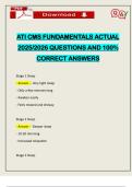 ATI CMS FUNDAMENTALS ACTUAL 2025&sol;2026 QUESTIONS AND 100&percnt; CORRECT ANSWERS
