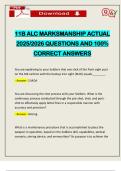 11B ALC MARKSMANSHIP ACTUAL 2025&sol;2026 QUESTIONS AND 100&percnt; CORRECT ANSWERS