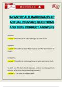 INFANTRY ALC MARKSMANSHIP ACTUAL 2025&sol;2026 QUESTIONS AND 100&percnt; CORRECT ANSWERS