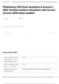 Phlebotomy NPS Exam &lpar;2025&rpar; UPDATE Verified Questions And Answers &vert; With 100&percnt; Correct Answers graded A&plus; Guaranteed Success&excl;&excl;