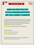 CCMA NHA PRACTICE TEST ACTUAL 2025&sol;2026 QUESTIONS AND 100&percnt; CORRECT ANSWERS