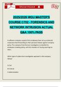 2025&sol;2026 WGU MASTER'S COURSE C702 - FORENSICS AND NETWORK INTRUSION ACTUAL Q&A 100&percnt; PASS