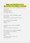 PBHL Exam UPDATED ACTUAL  QUESTIONS AND CORRECT ANSWERS