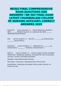 NR302 FINAL COMPREHENSIVE EXAM QUESTIONS AND ANSWERS &sol; NR 302 FINAL EXAM LATEST CHAMBERLAIN COLLEGE OF NURSING WITH100&percnt; CORRECT ANSWERS 2025