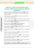 Biod 151 - final exam Questions and  Answers &lpar;100&percnt; Correct Answers&rpar; Already  Graded A&plus; 