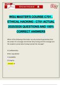 WGU MASTER'S COURSE C701 &comma; ETHICAL HACKING - C701 ACTUAL 2025&sol;2026 QUESTIONS AND 100&percnt; CORRECT ANSWERS