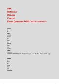 NSC Defensive Driving Course Exam Questions With Correct Answers&period;