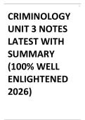 Criminology unit 3 notes latest with summary &lpar;100&percnt; well enlightened&rpar;2026