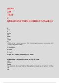 NURS 224 TEST 2 QUESTIONS WITH CORRECT ANSWERS 