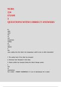 NURS 224 EXAM 3 QUESTIONS WITH CORRECT ANSWERS 