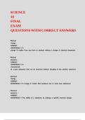 SCIENCE 10 FINAL EXAM QUESTIONS WITH CORRECT ANSWERS&period;