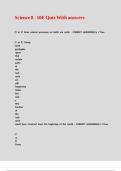Science 8 - 10E Quiz With answers
