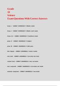 Grade 10 Science Exam Questions With Correct Answers